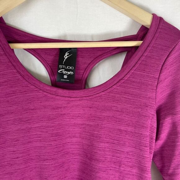 Studio By Capezio Heather Berry Workout Top Sz XS - Picture 3 of 7